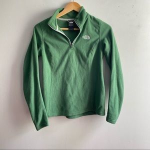 The North Face green fuzzy fleece pullover sweater